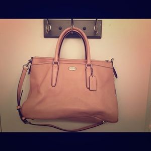 Pale pink Coach leather bag